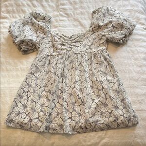 Altar'd State Black and White Floral Babydoll dress for Spring/Easter